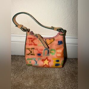 Rare Vintage Y2K Limited Ed. Dooney & Bourke, IT BAG campaign Graffiti logo Pink